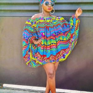 African print bubble shirt dress!